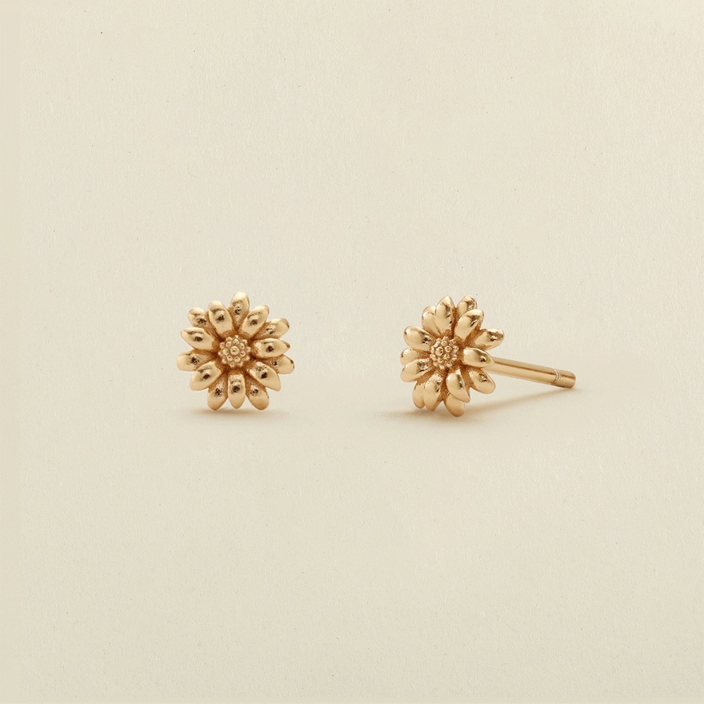 April Birth Flower Stud Earrings